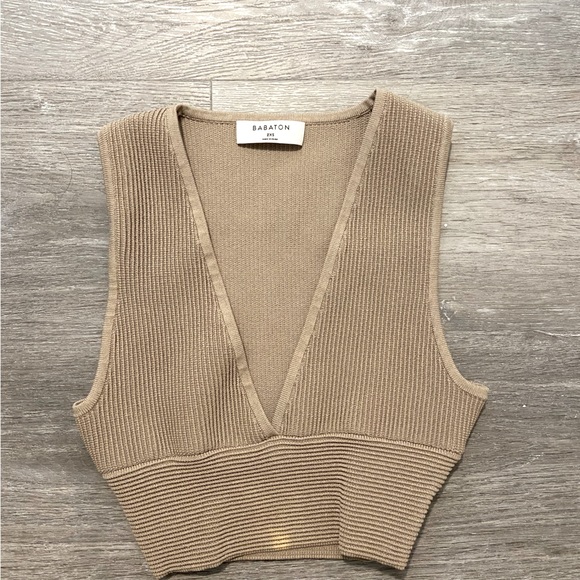 Aritzia Tops - Aritzia Babaton Sculpt Knot V neck top